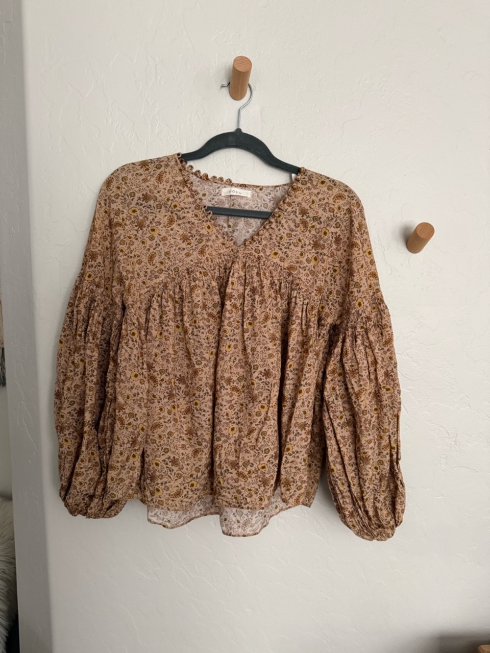 DÔEN Thistle Top in the Jaipur Mustard Floral print size small - Picture 3 of 9